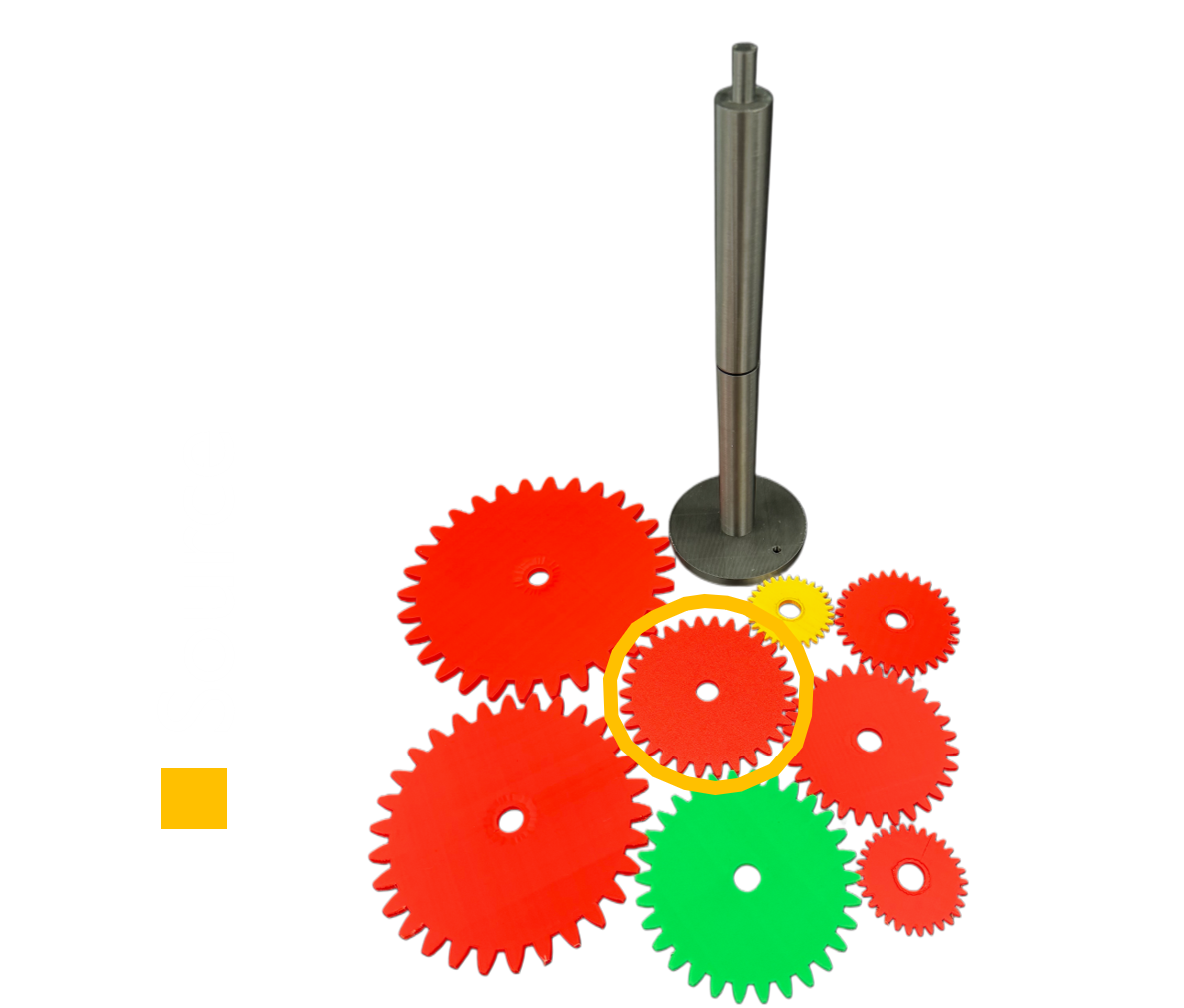 Source gear and gear test-shape variations used for single-gear extraction